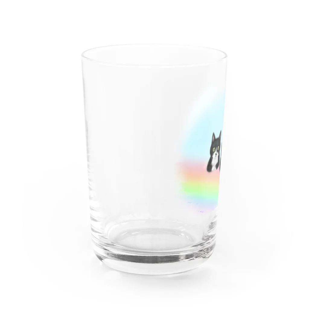 Ａｔｅｌｉｅｒ　Ｈｅｕｒｅｕｘの虹の橋のmonoクロちゃん達 Water Glass :left