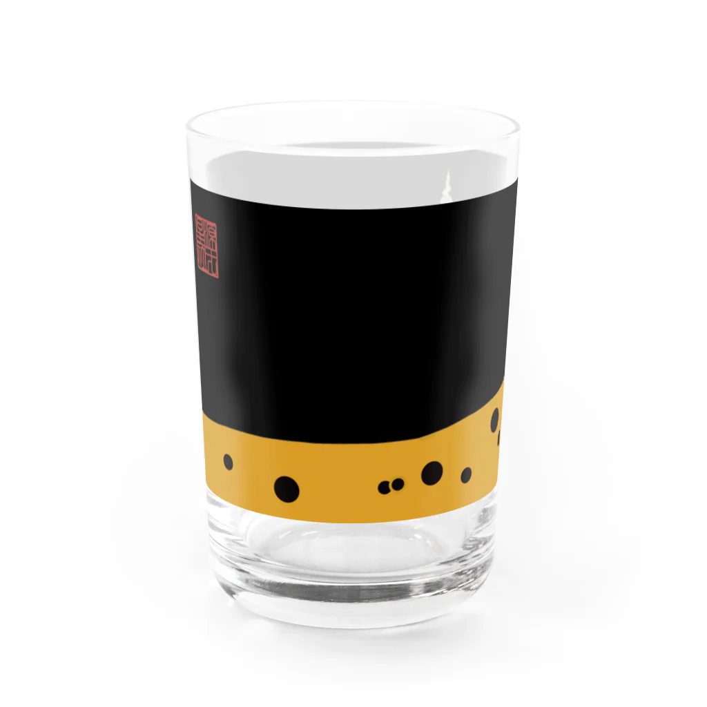 Rigelの富士御神火文黒黄羅紗陣羽織柄 Water Glass :left