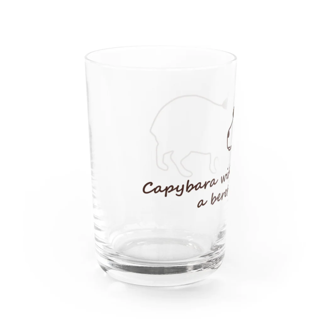 キッズモード某のカピバラとベレー帽 Water Glass :left