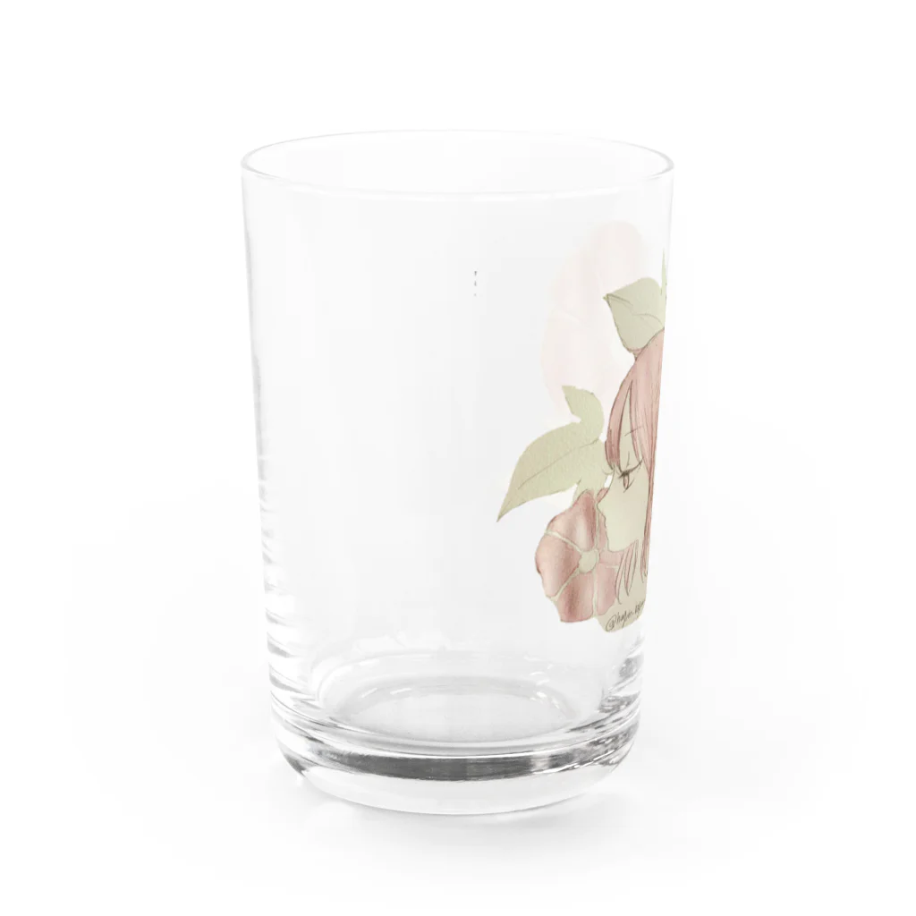 中西屋(歯車)の乙女朝顔(暁の紅) Water Glass :left