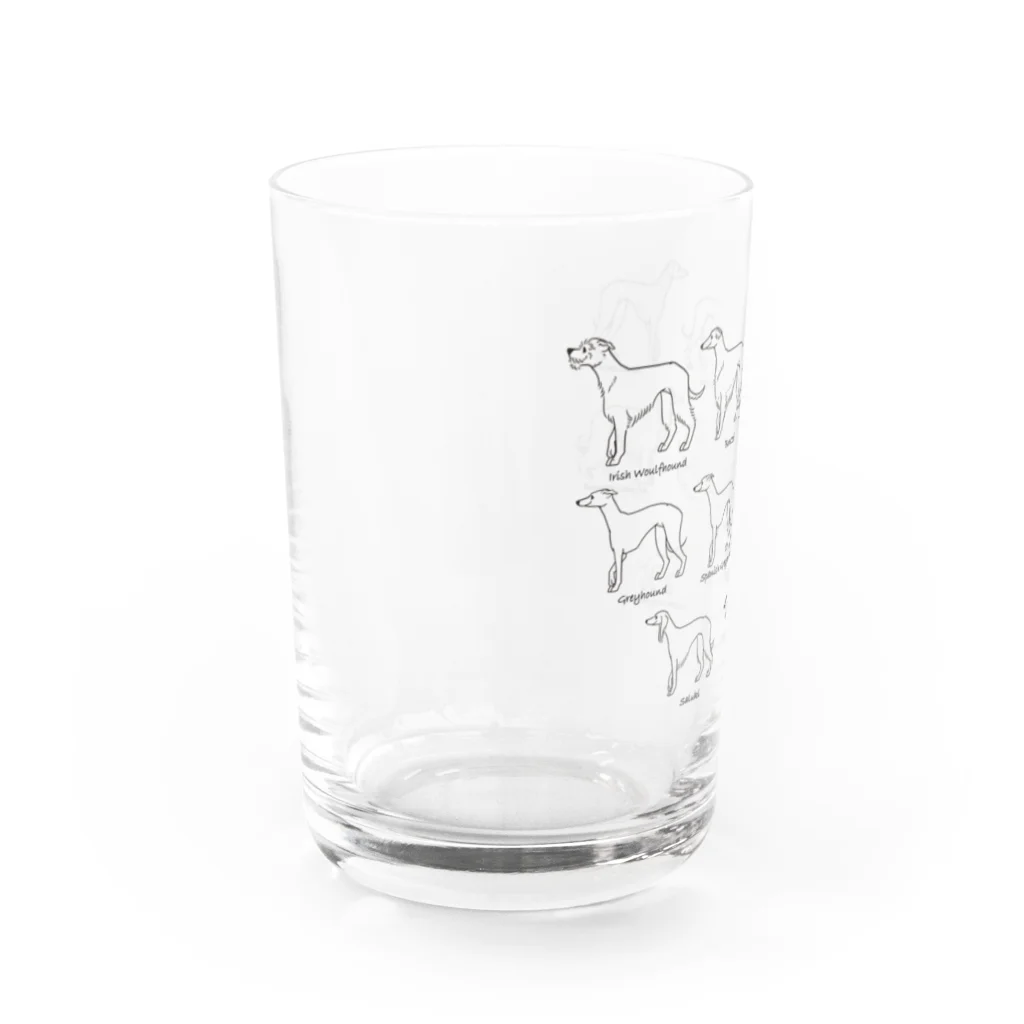 豆つぶのSighthound Friends(淡色推奨) Water Glass :left