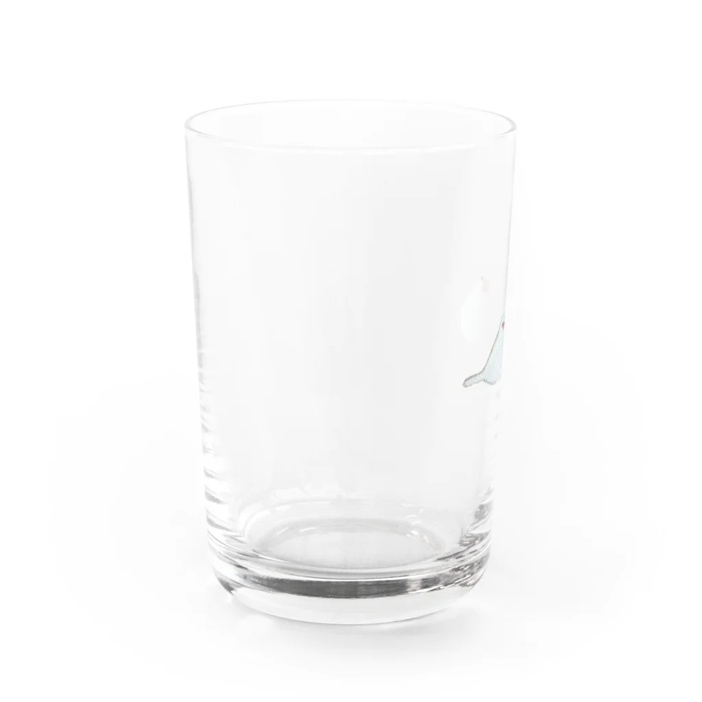 ソラマメのしろぶん(白文鳥) Water Glass :left