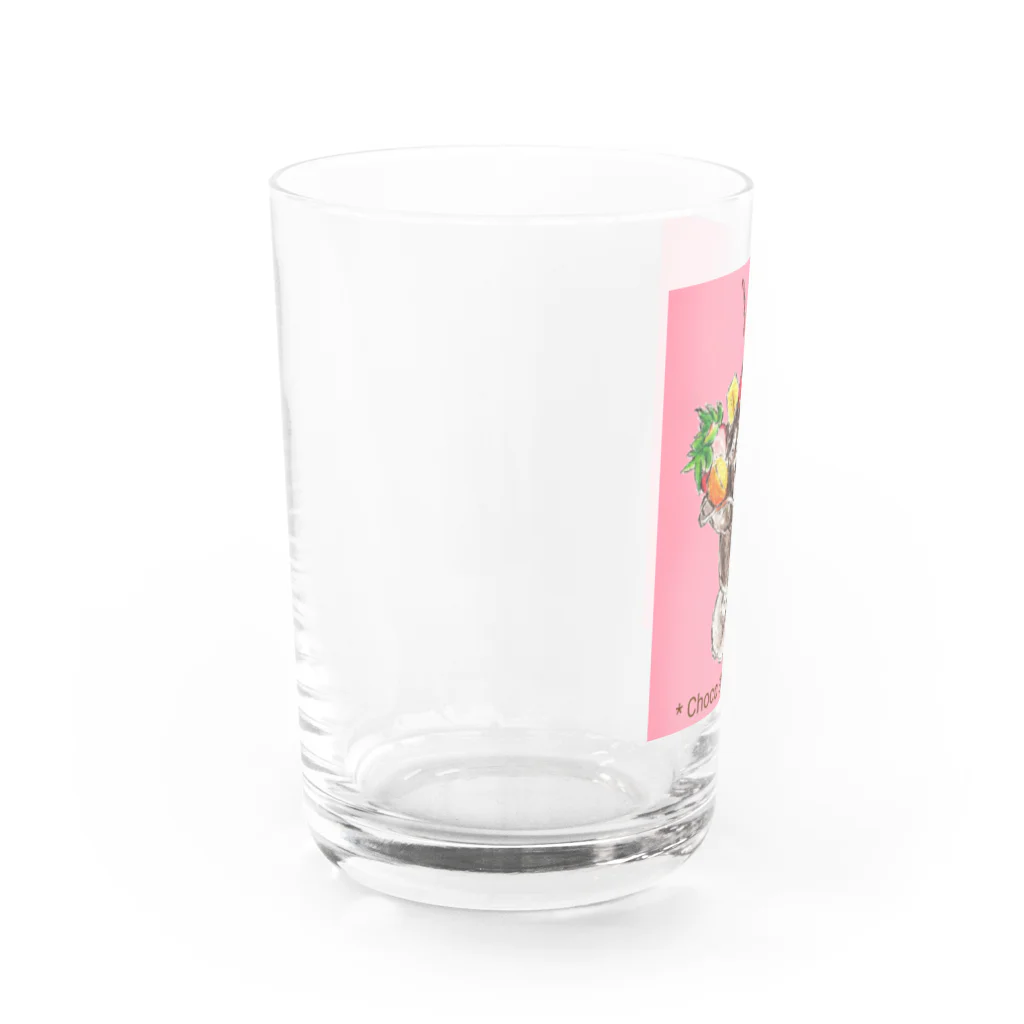 miyu☃のチョコレートパフェ(暖色背景) Water Glass :left