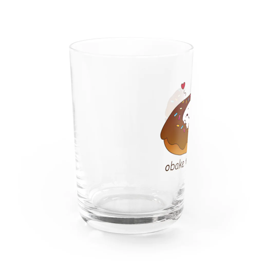 しろいのショップのドーナツにはまったおばけ レイン Water Glass :left