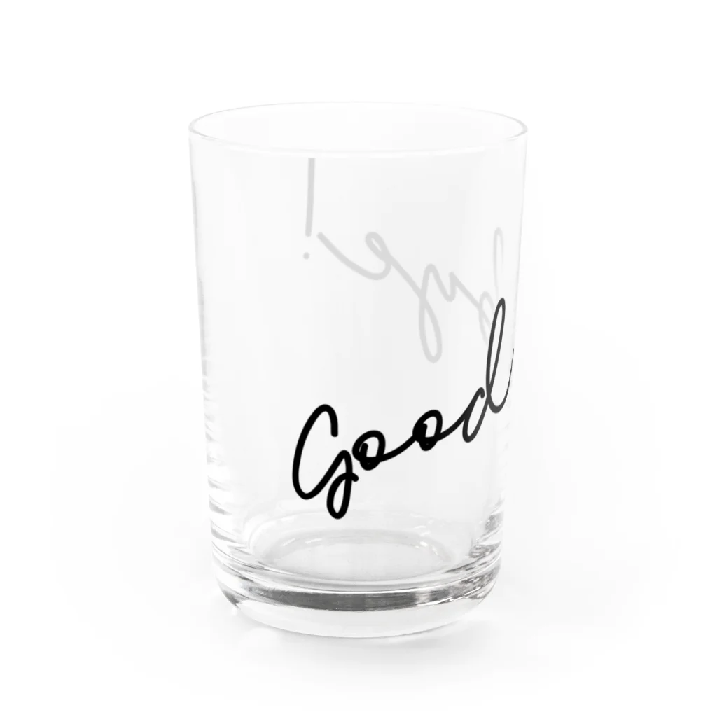 SANKAKU DESIGN STOREのGood Bye! シンプル黒 Water Glass :left