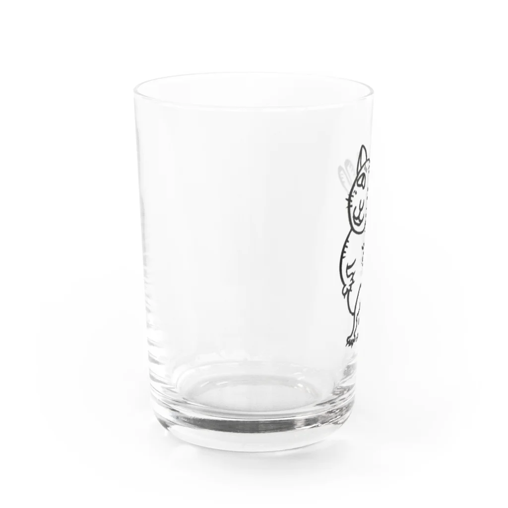 妖怪行進曲のねこまたさん　ロゴ入り Water Glass :left