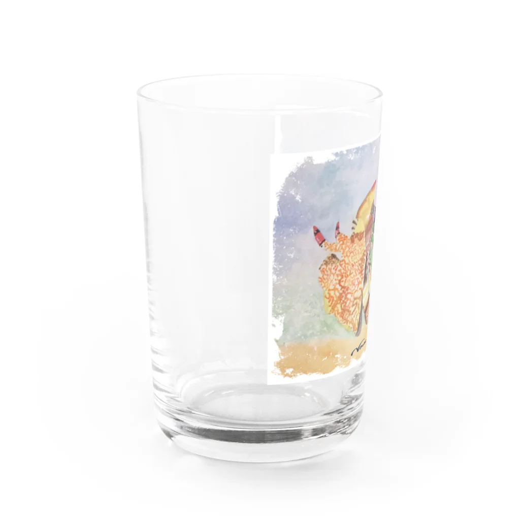 NanaCoco10  ナナココのホラガイ　水彩画 グラス左面