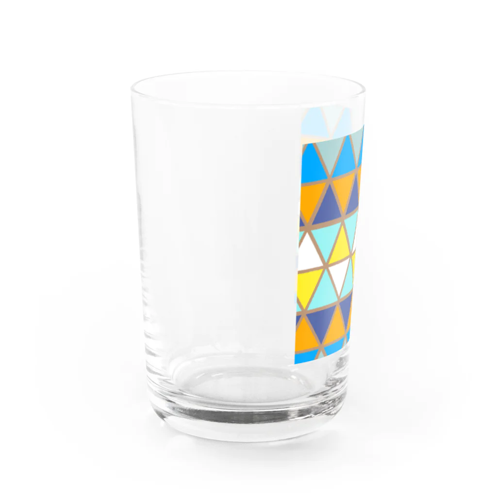 ねこまるのおみせの三角のカラフル模様❤ Water Glass :left