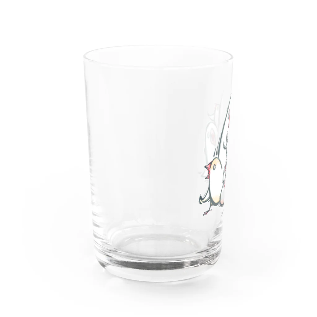 RING VARIOUS －torikarado－のでぃふぇんす！－ブンのまもりー（文鳥） Water Glass :left