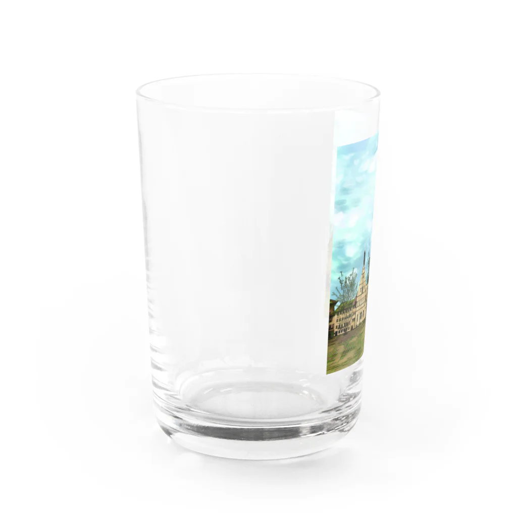 ふわりの絵画のような街（暗色） Water Glass :left