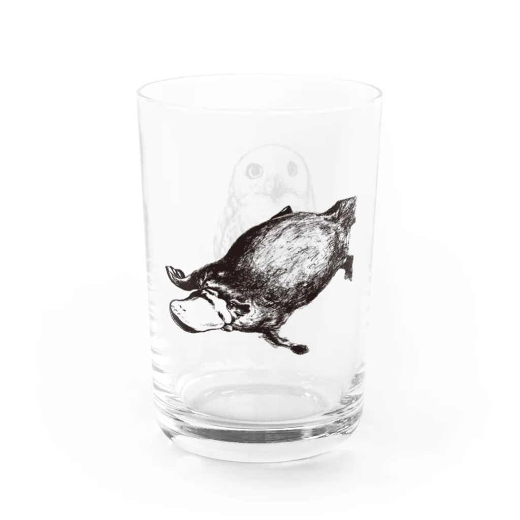 翻車魚ショップの翻車魚-カモノハシ&フクロウ Water Glass :left