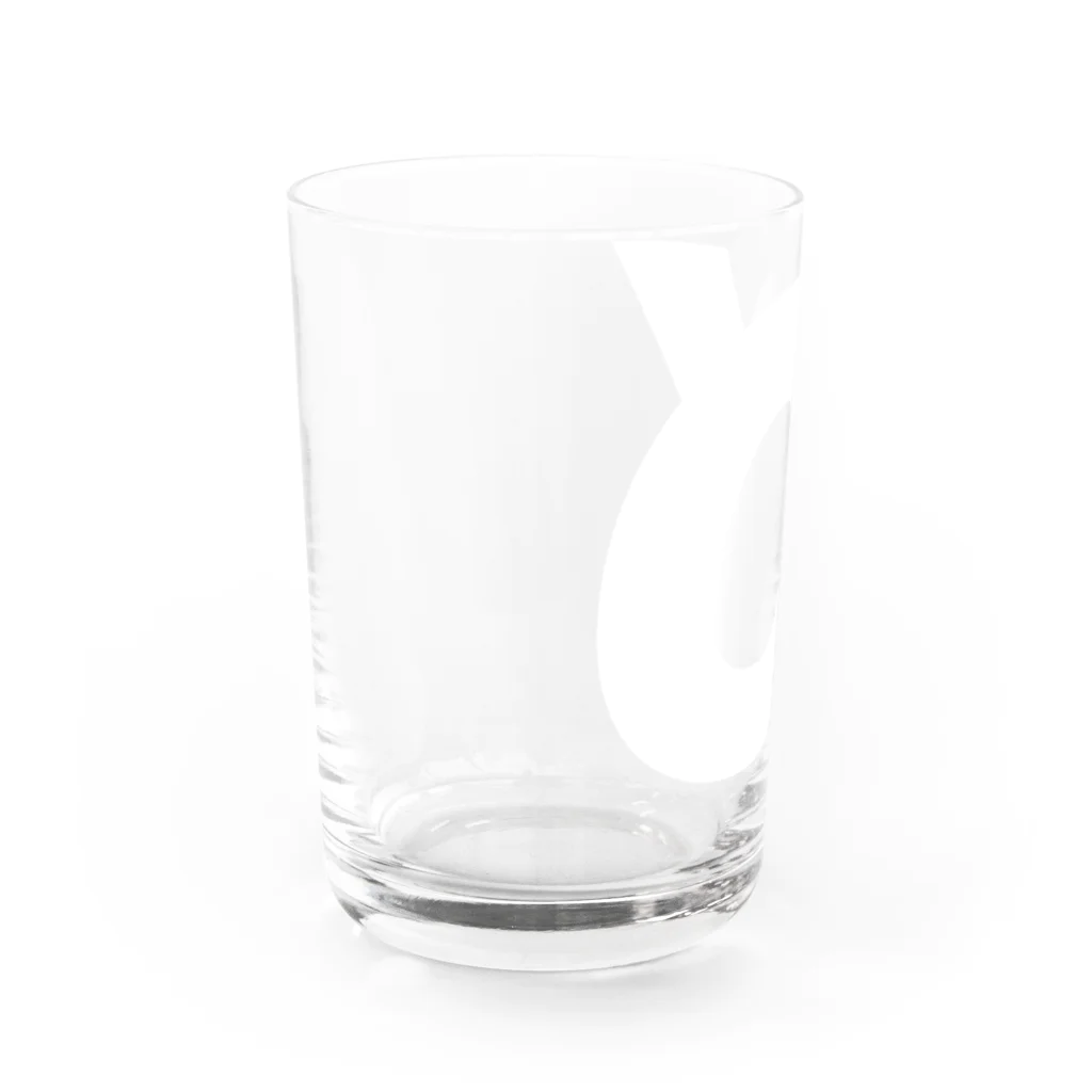 風天工房のαアルファ・ギリシャ文字（白） Water Glass :left