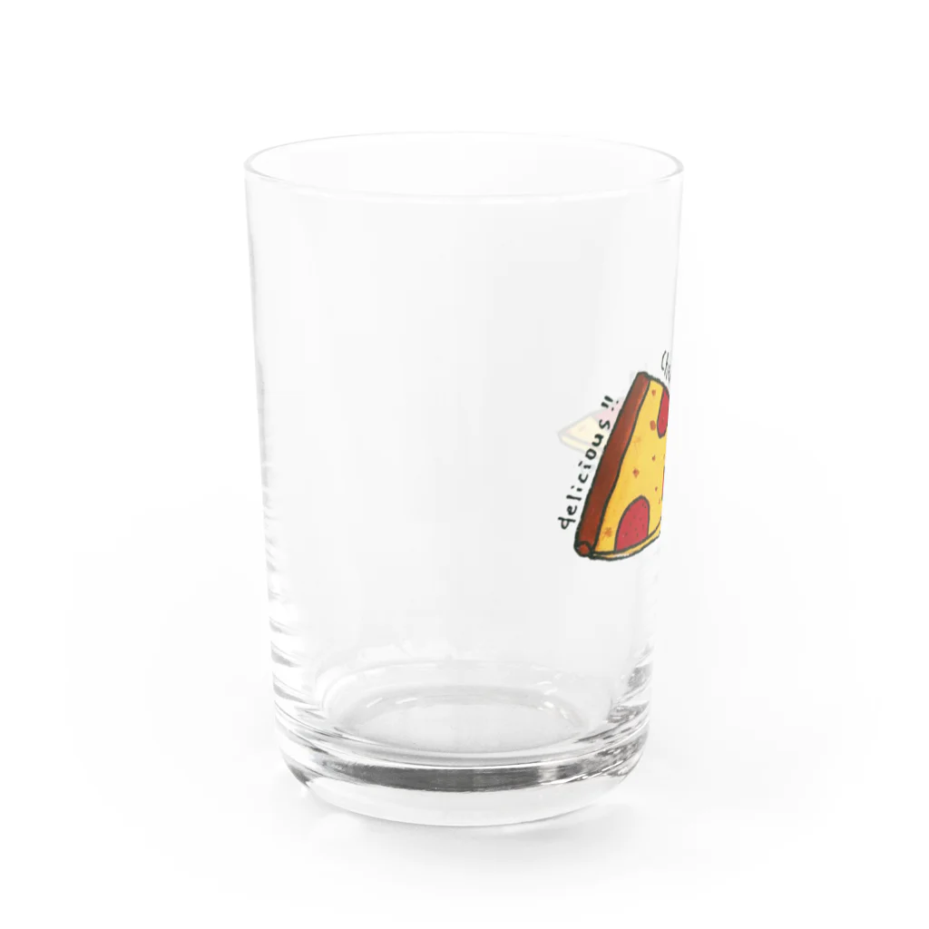 hawkのcheese pizza Water Glass :left