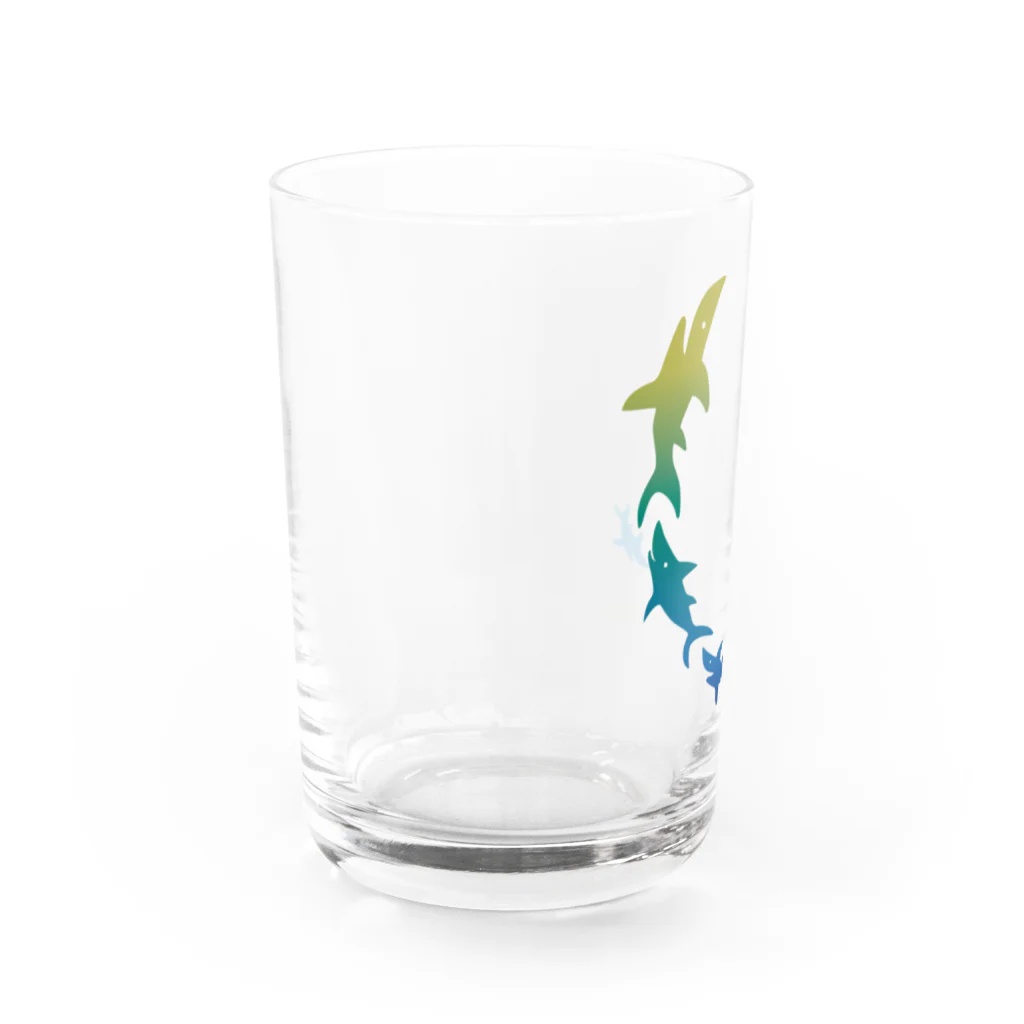 さかたようこ / サメ画家の飛び出せ助走SAME Water Glass :left