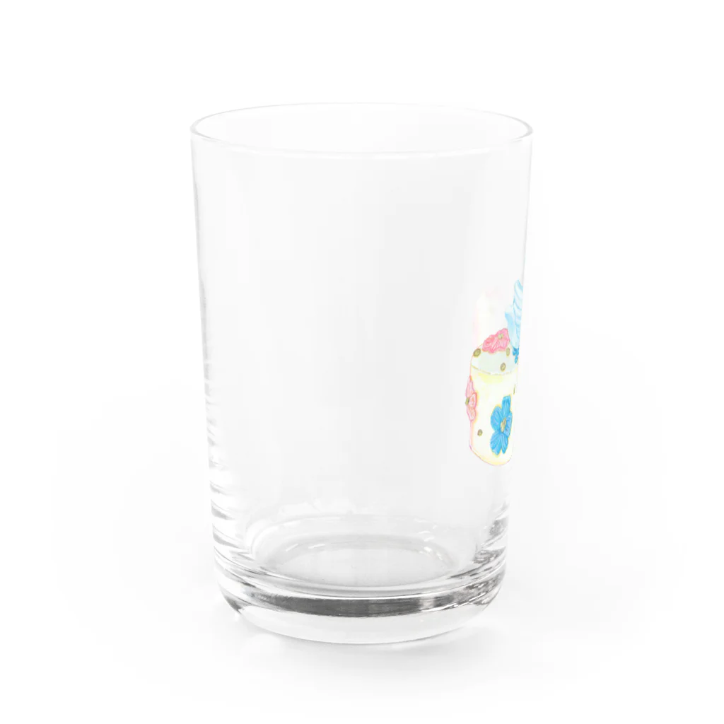 yosyos_SHOPのすてきな白鳥とケーキ Water Glass :left