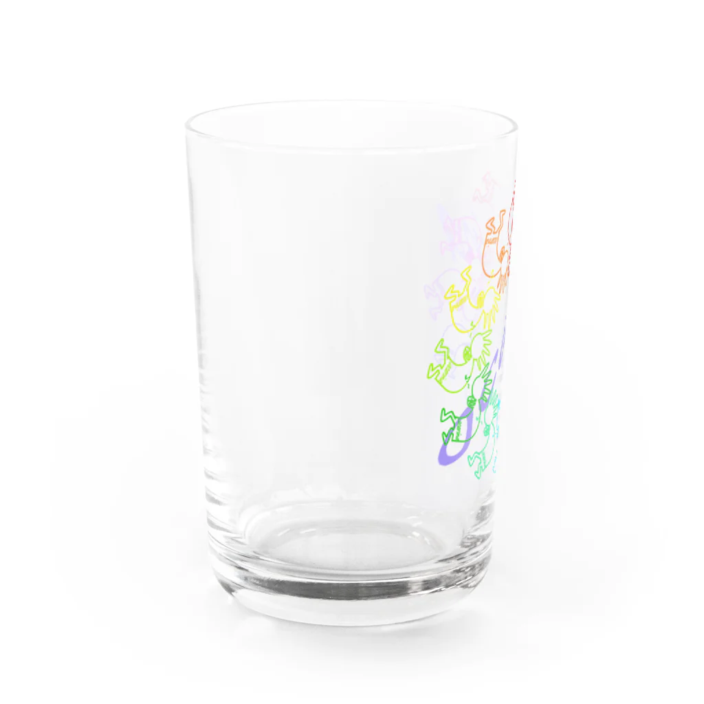 兎猫庵のオカリナを吹くココペリ　サークルＰ Water Glass :left