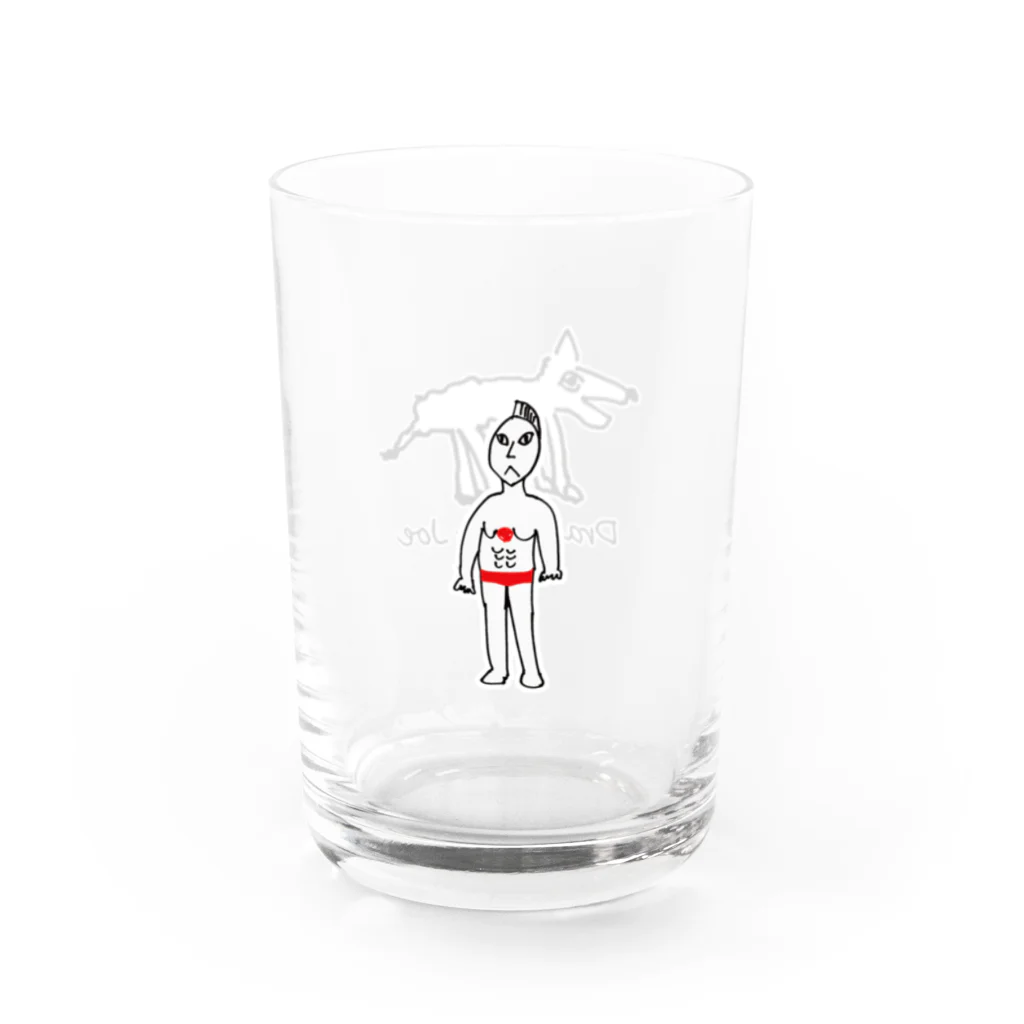 ドラジョーグッズストアの死にかけコヨーテ＆こかんまんグラス Water Glass :left
