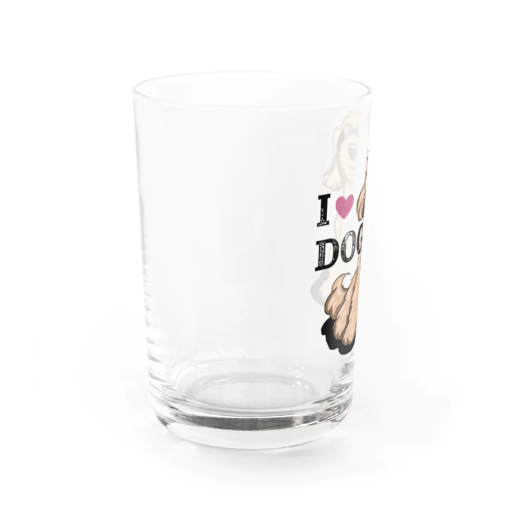 リカクリエイトのI LOVE DOG茶色のイケワン Water Glass :left