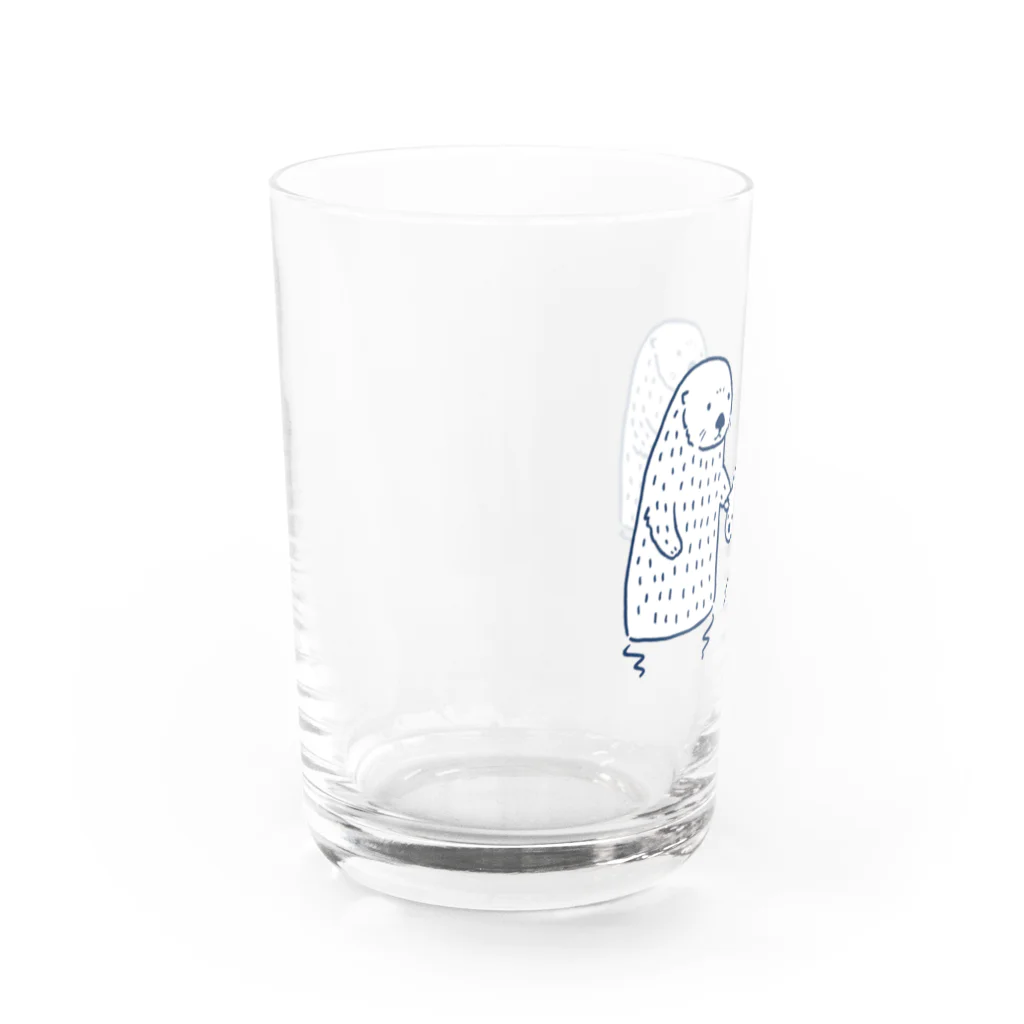 ラッッッコ屋のラッッッコ「手つなぎ水平」 Water Glass :left