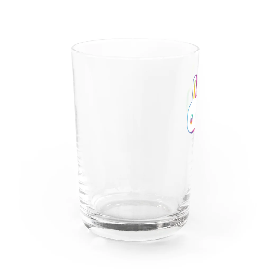 Sのレインボーうさぎ Water Glass :left