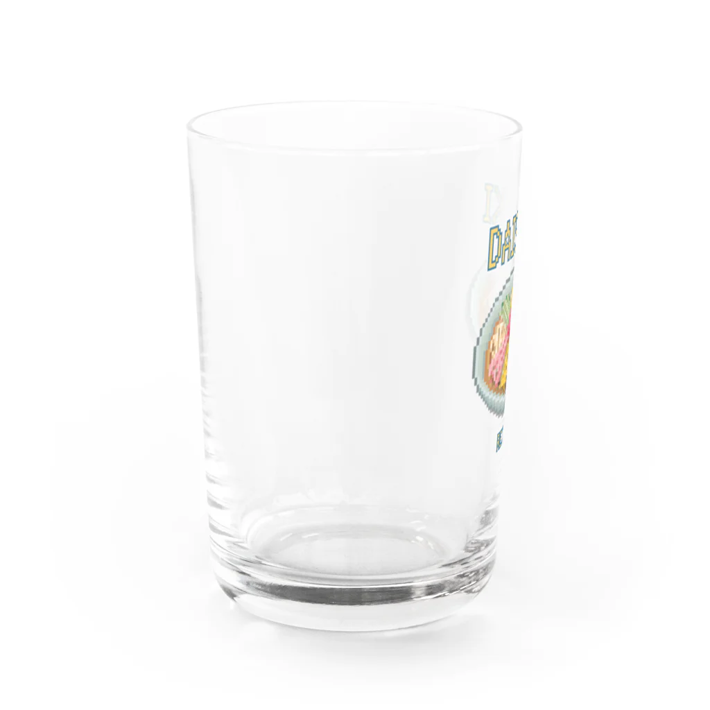 猫と釣り人のレイメン(ドット絵) Water Glass :left