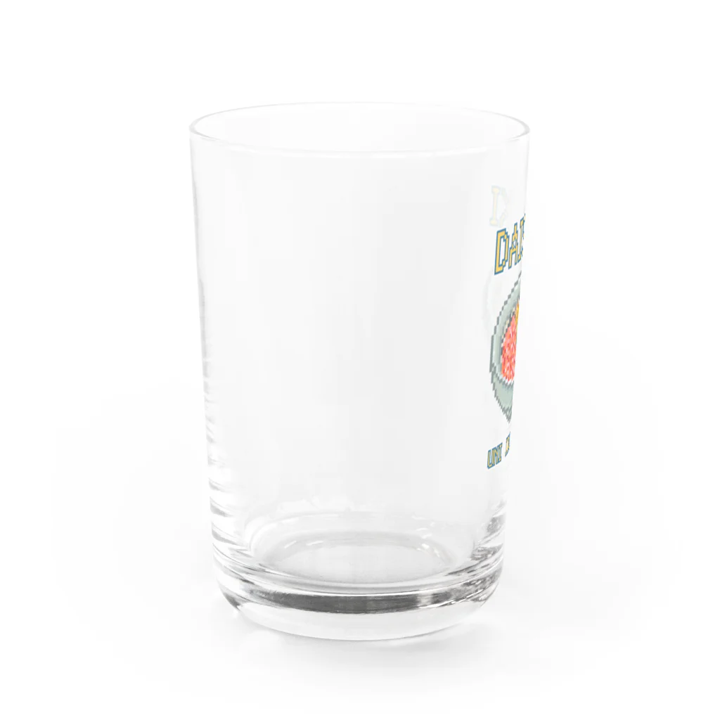 猫と釣り人のウニイクラドン(ドット絵) Water Glass :left
