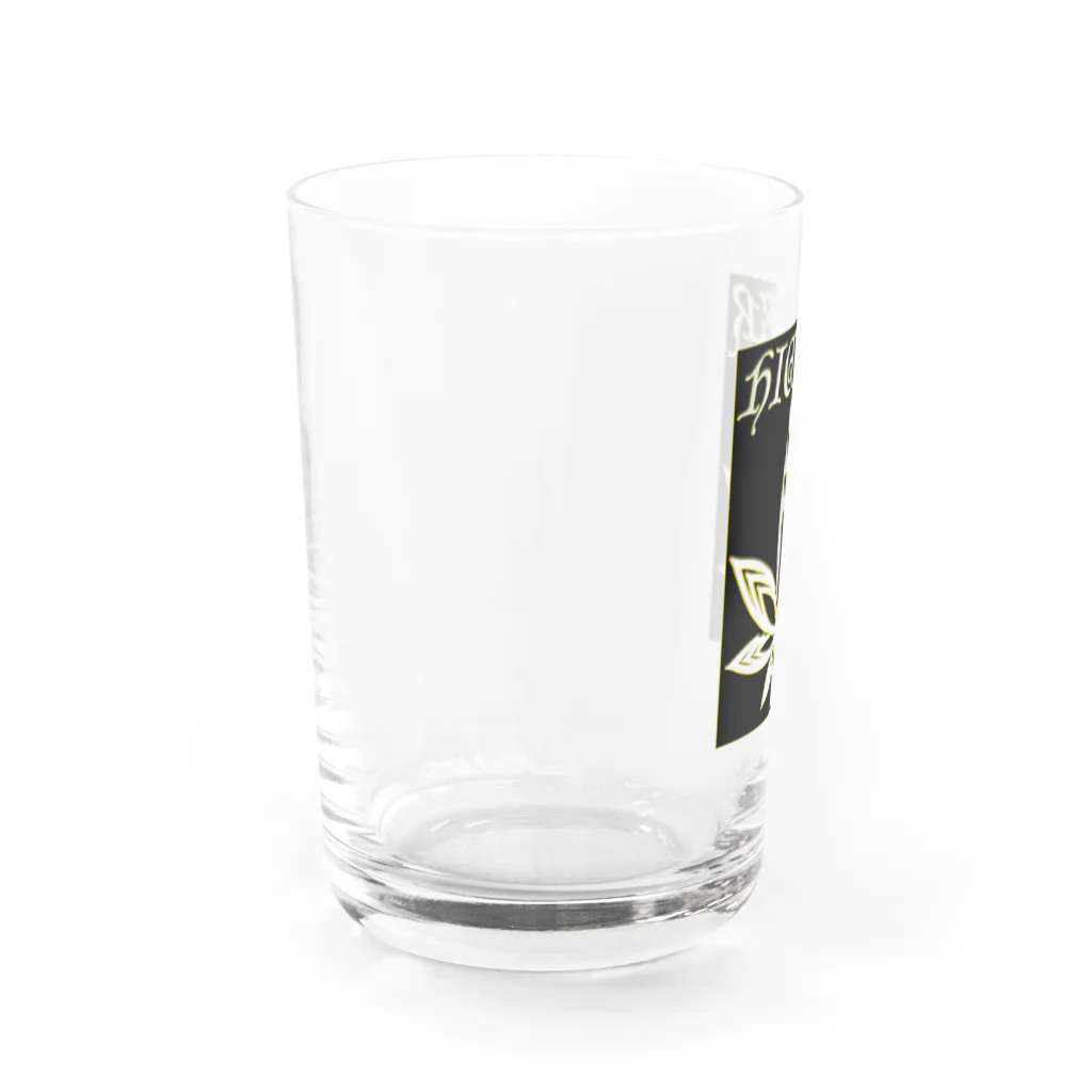 HIGHERのHIGHER original　ワッペン風ロゴ Water Glass :left