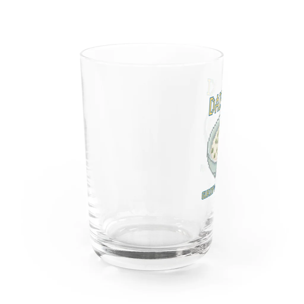 猫と釣り人のグリンピースゴハン(ドット絵) Water Glass :left