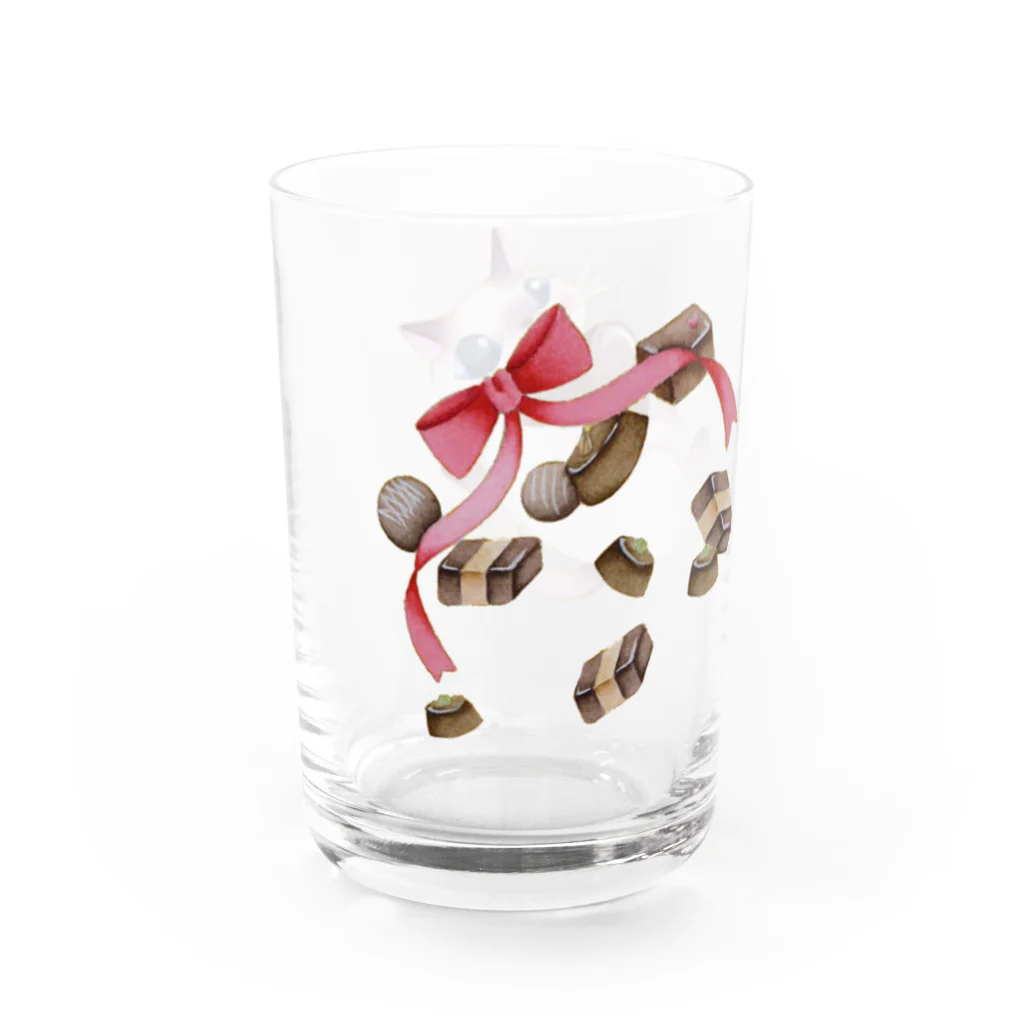 しまだ ねこのお菓子な猫（チョコレート） Water Glass :left