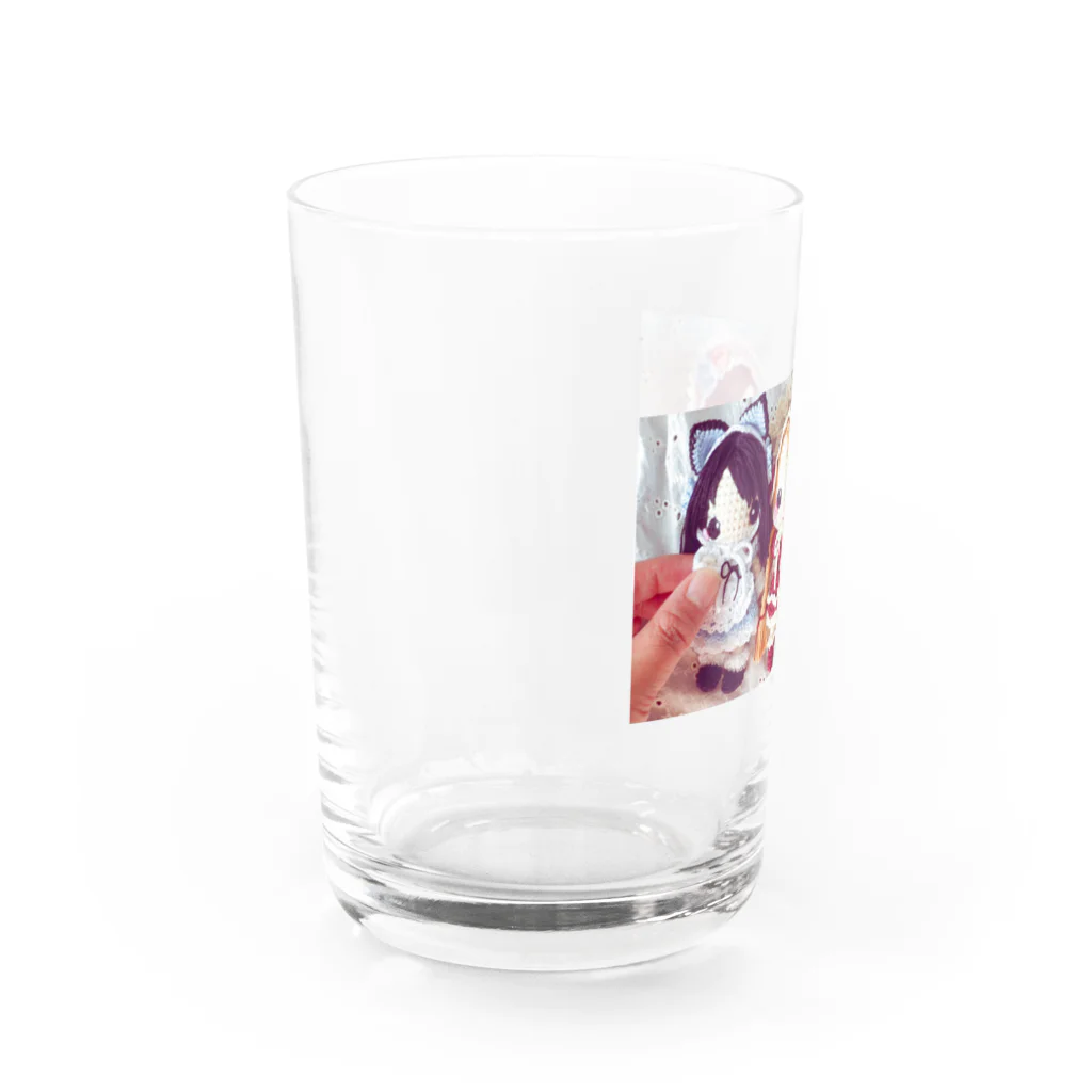 あみぐるどーるグッズSHOPのプチあみぐるどーる　3人並んで！ Water Glass :left