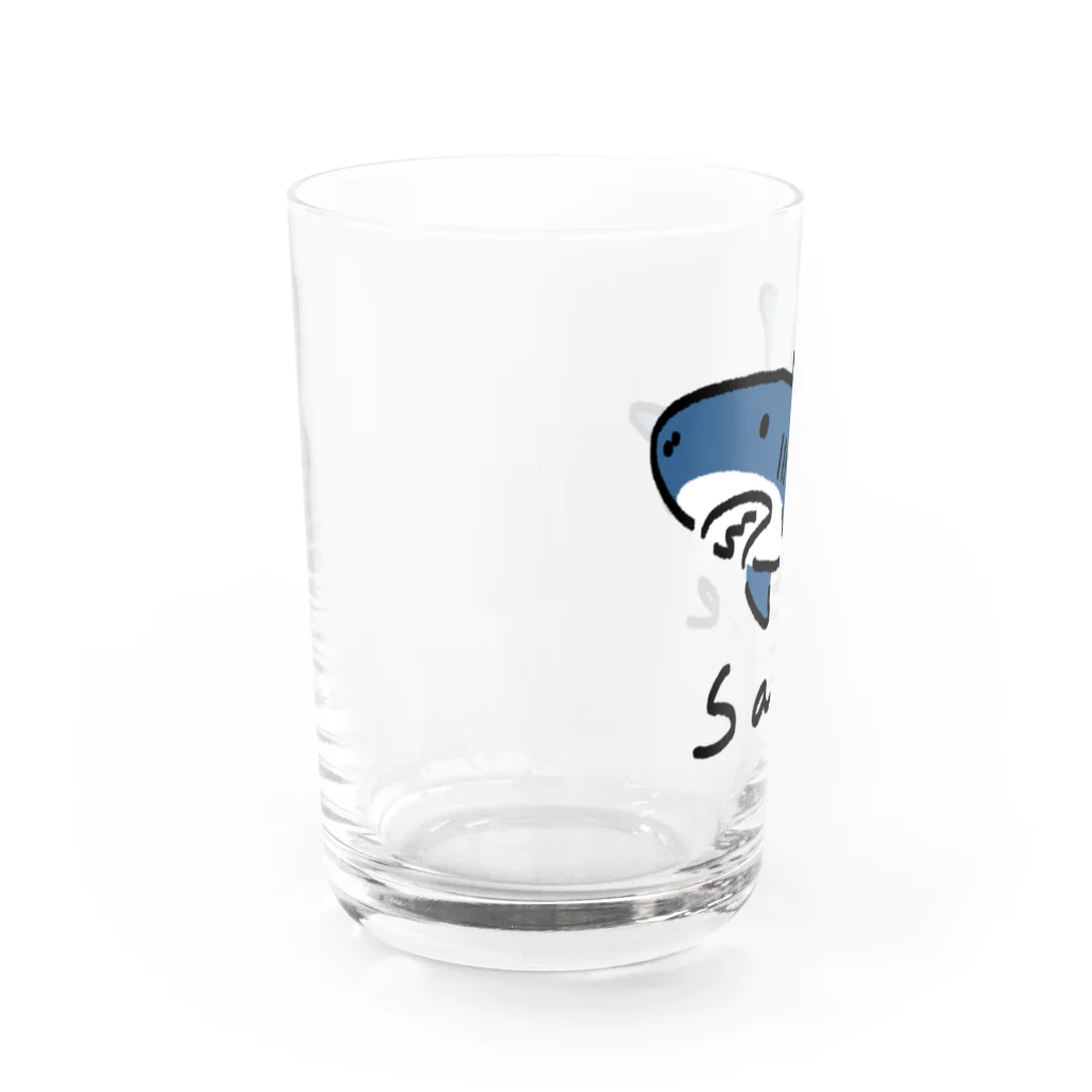 サメ わりとおもいのシンプルなSame　色付き Water Glass :left