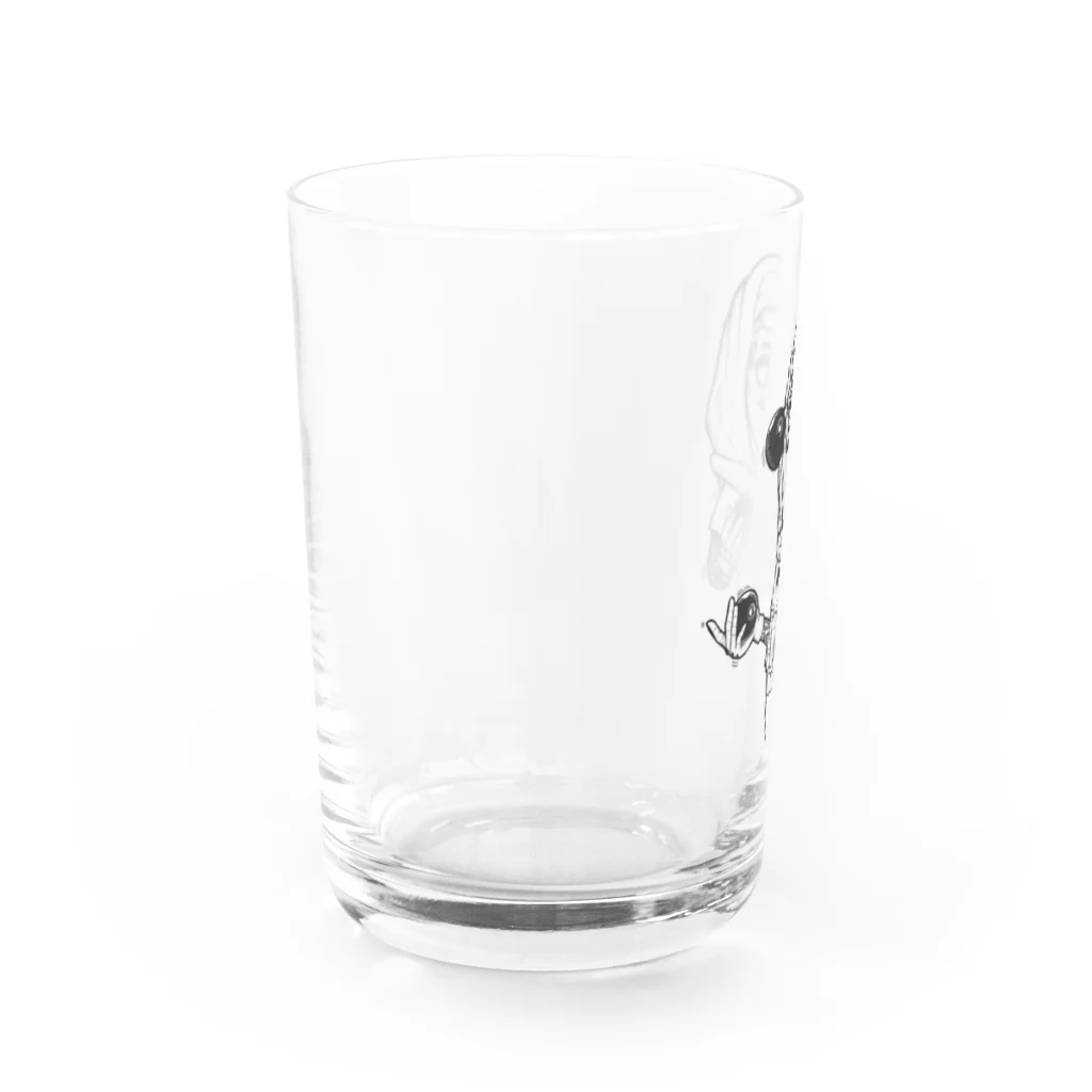 イラストキャンプの監視カメラ女子 Water Glass :left