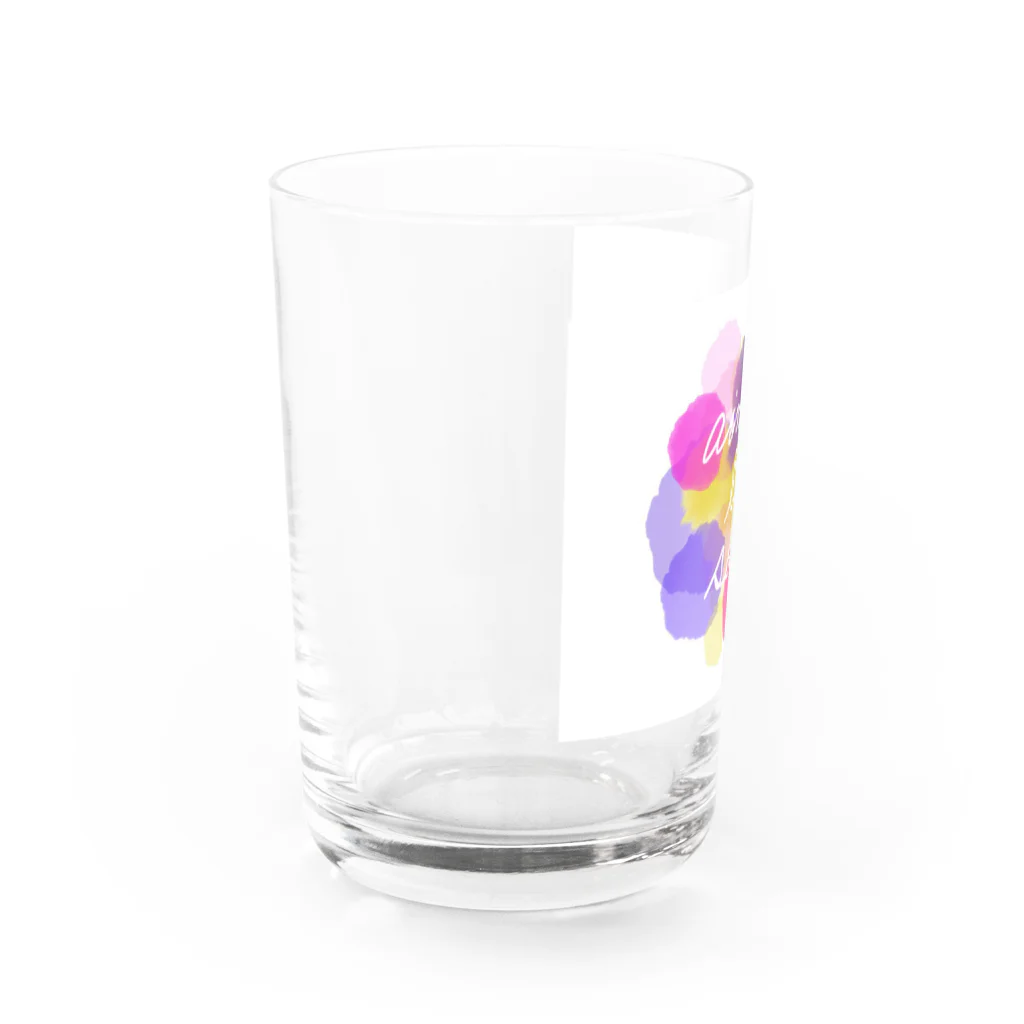 おにりかの水彩 カラフル 愛 幸せ花 Water Glass :left