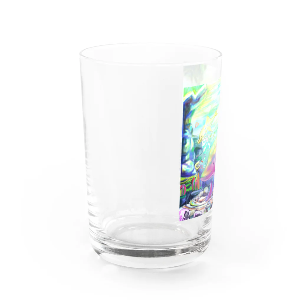 白猫屋の喜び-しあわせイルカグラス Water Glass :left