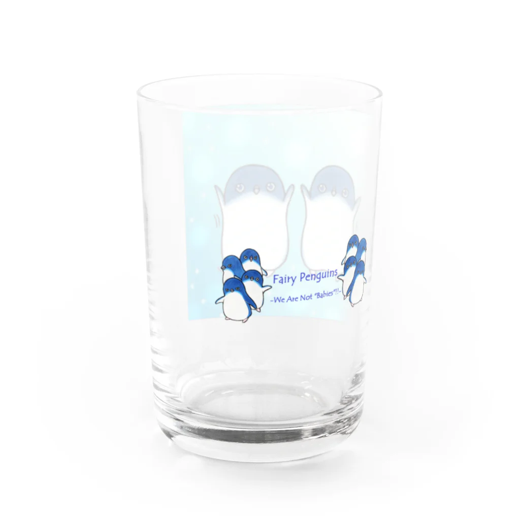 ヤママユ(ヤママユ・ペンギイナ)のふたごのフェアリーペンギン(キラキラロゴつき) Water Glass :left