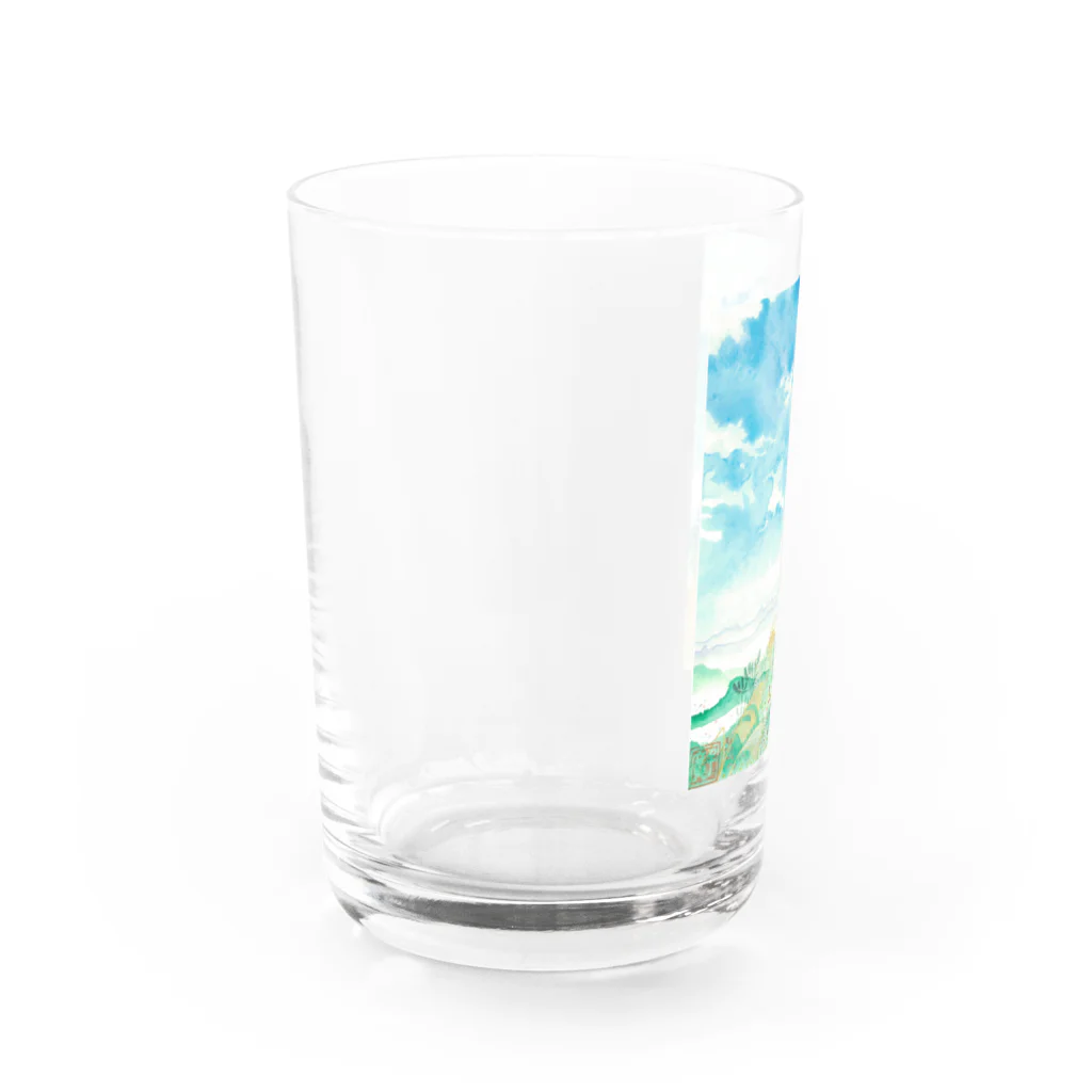 やもいも　（ヤモリ&イモリ）の日和田山 Water Glass :left
