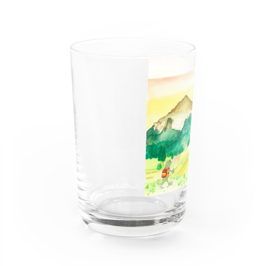 やもいも　（ヤモリ&イモリ）の武甲山 Water Glass :left