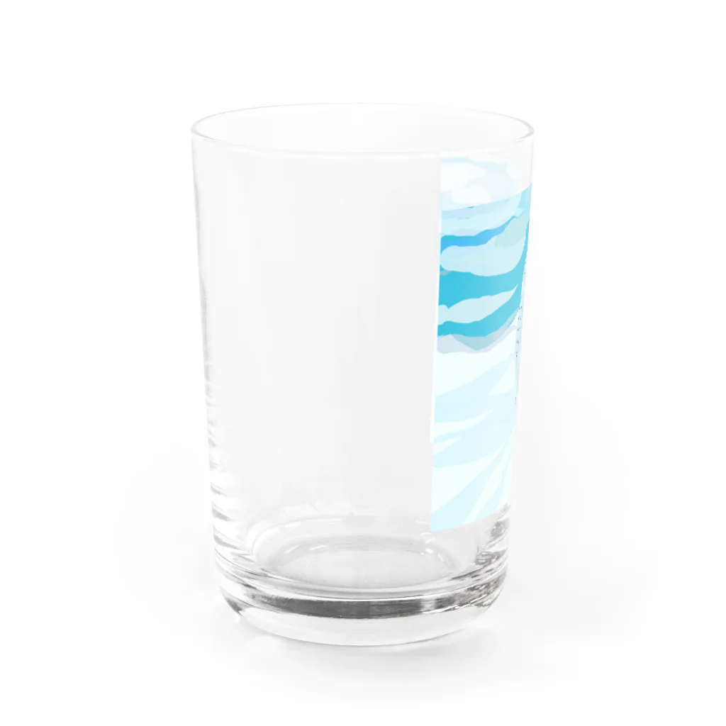 らくがき堂の幸福の白いフクロウ Water Glass :left
