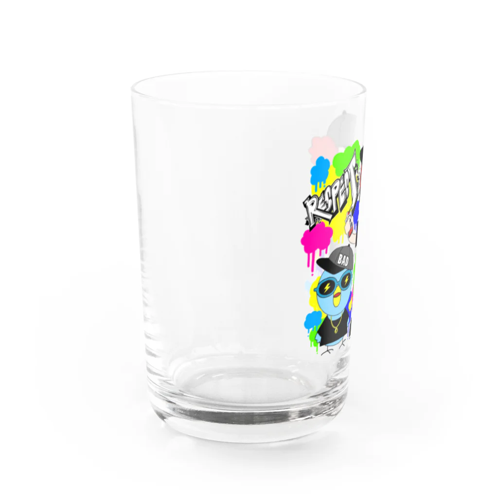 秘密結社(ㆁөㆁ)青い鳥のギャングスタ＆唯我HIPHOP丸シリーズ Water Glass :left