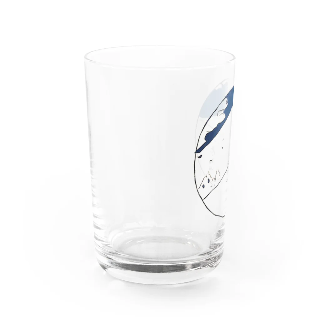 信州とうみ観光協会の祢津煎餅　湯ノ丸山のスキー Water Glass :left