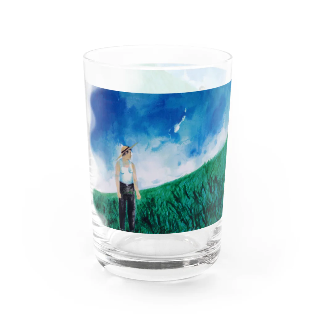 青うさぎ舎 - aousagisha の夏草 グラス左面