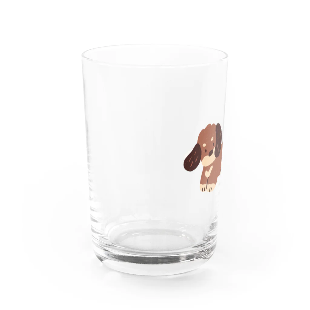 ひらりのうさりんごと散歩するいぬ Water Glass :left