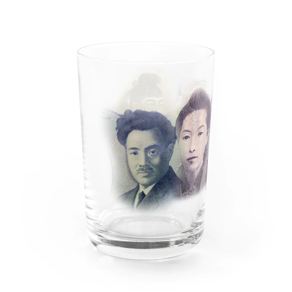 AAAstarsの福沢諭吉 野口英世　樋口一葉 聖徳太子 Water Glass :left