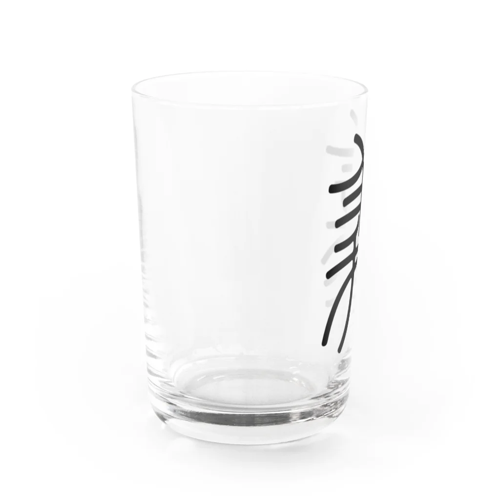 風天工房の義（篆書体）黒 Water Glass :left