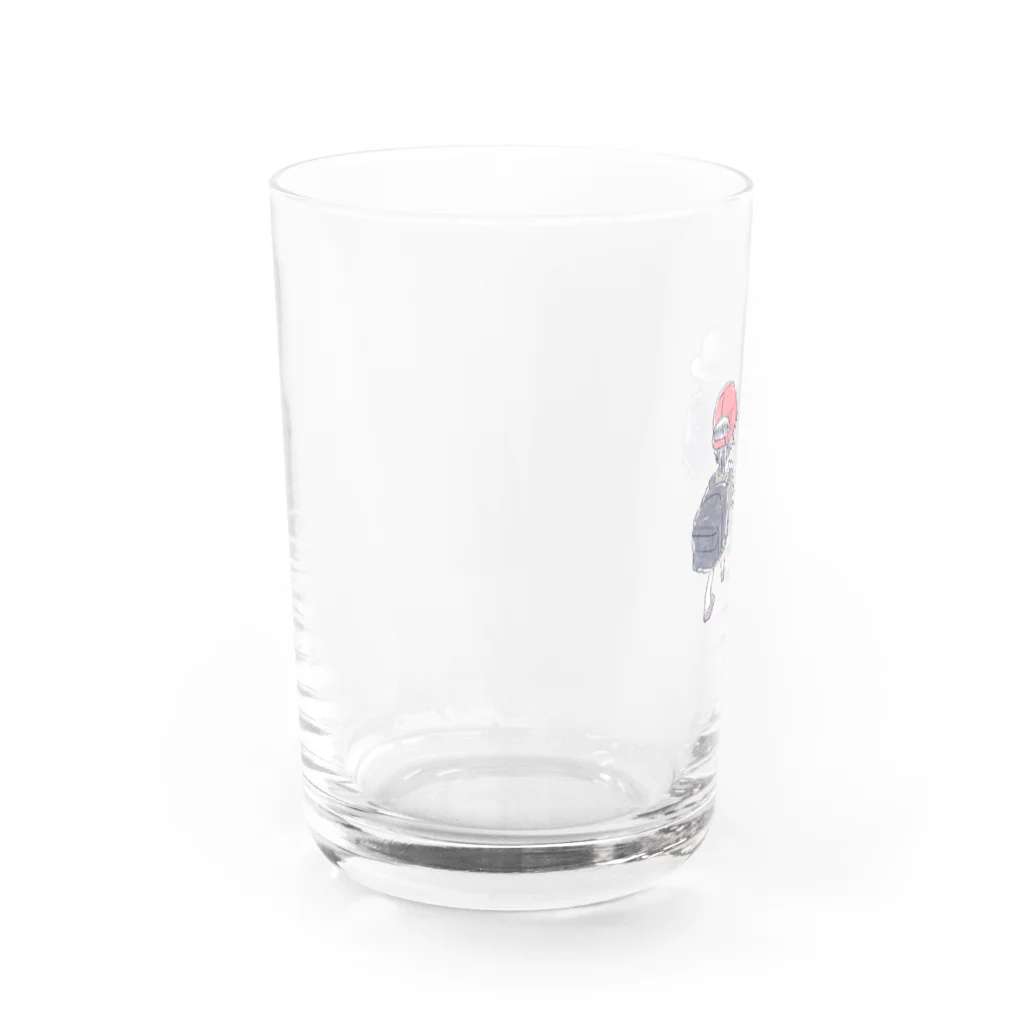 浅山しおん（ハリネズミのソフィー）のオリジナル　手を繋いで歩く幼い二人の女の子 Water Glass :left