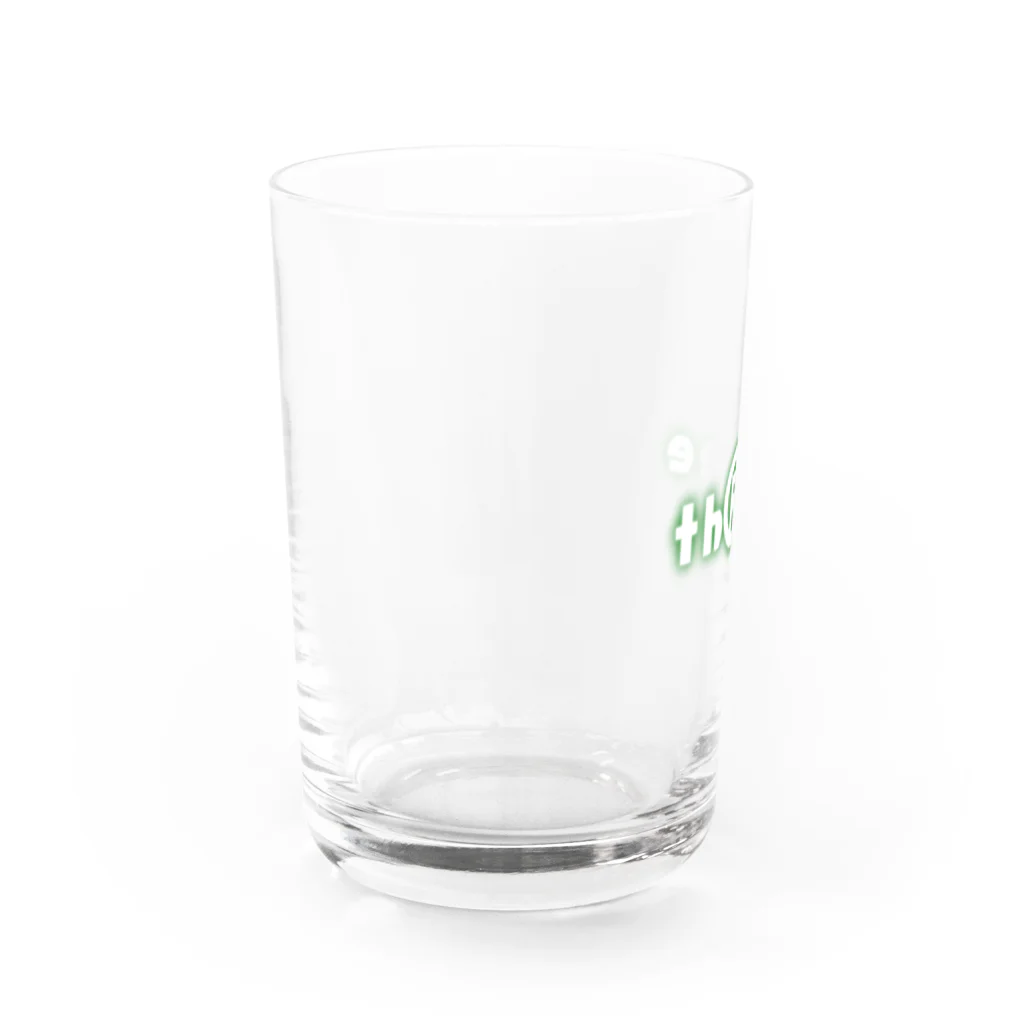 th®︎eeのthree LOGO NEON ForestGreen Water Glass :left