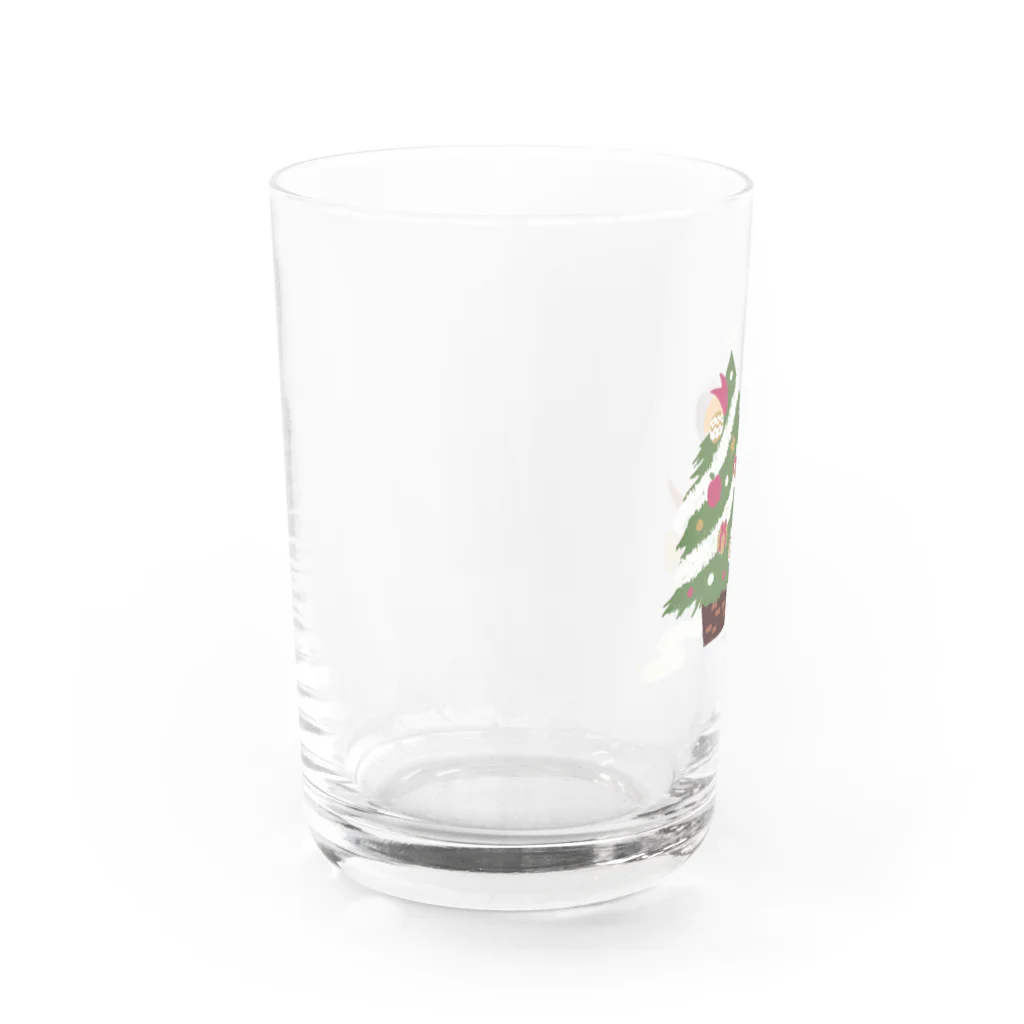 ひらりのクリスマスの飾り付けをするうさりんご Water Glass :left