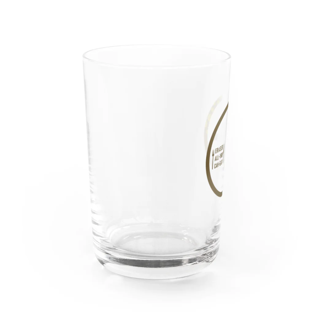 魔球の消し食べラウンドロゴ Water Glass :left