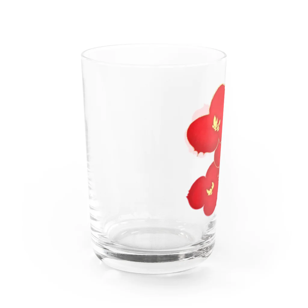 まむらさきの赤い花 Water Glass :left