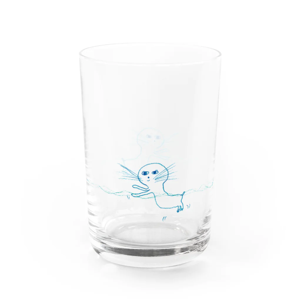 「いろはのいろ」アイテムショップのアザラシグラス Water Glass :left